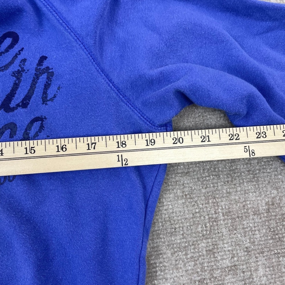 The North Face Hoodie Womens Medium Blue Fleece Lined Cotton Graphic Full Zip - Picture 12 of 14